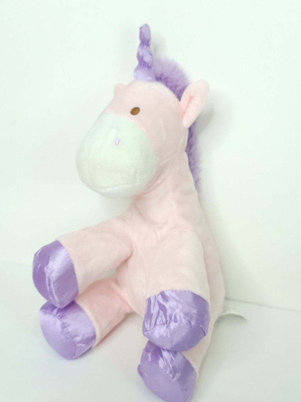 Inter-American Pink Purple Unicorn Pony Horse Plush Stuffed Animal 13" L Shiny